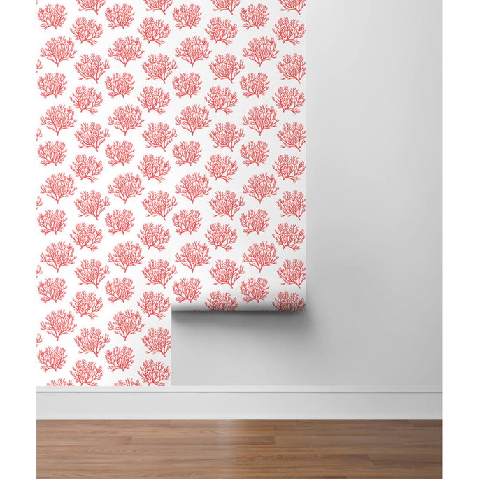 NextWall Peel &amp; Stick Coastal Coral Reef Vermillion Wallpaper image 5 of 5