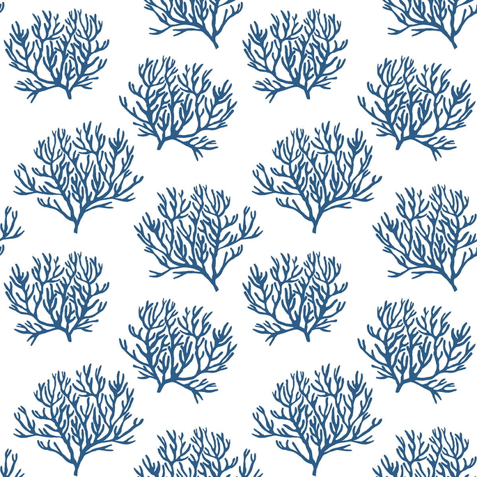 NextWall Peel &amp; Stick Coastal Coral Reef Marine Blue Wallpaper image 1 of 5