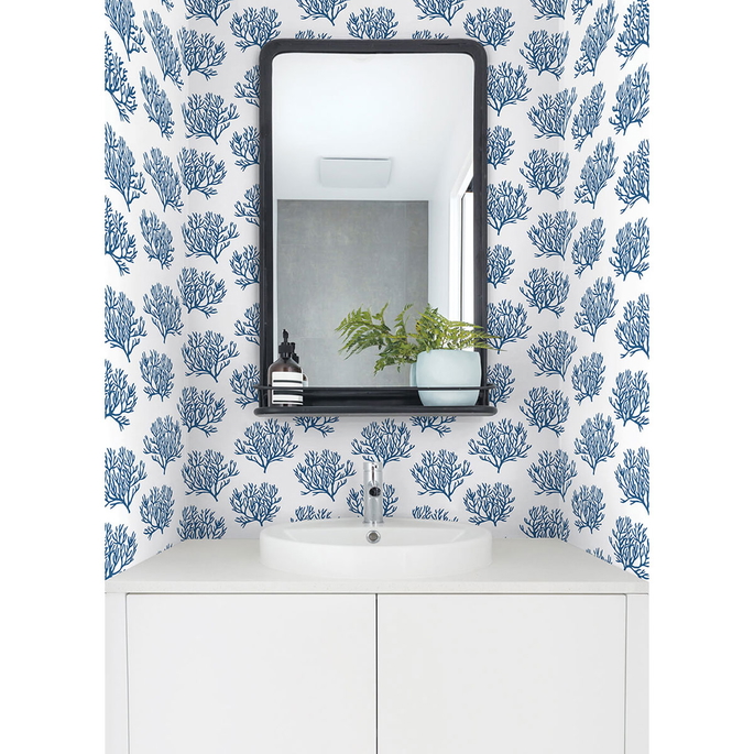 NextWall Peel &amp; Stick Coastal Coral Reef Marine Blue Wallpaper image 2 of 5