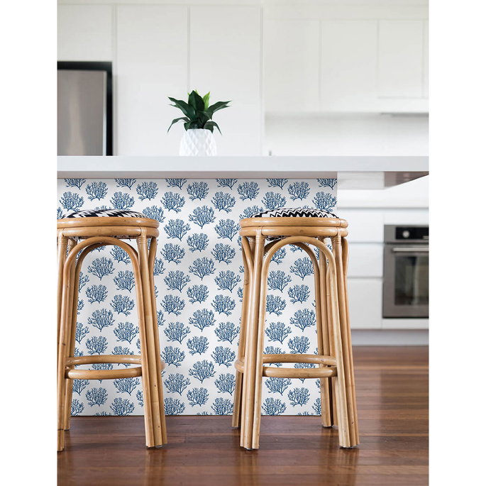 NextWall Peel &amp; Stick Coastal Coral Reef Marine Blue Wallpaper image 3 of 5