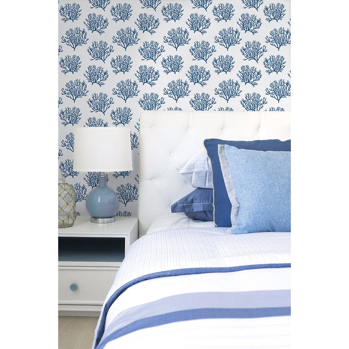 NextWall Peel &amp; Stick Coastal Coral Reef Marine Blue Wallpaper image 4 of 5
