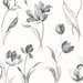 NextWall Peel & Stick Tulip Toss Black & White Wallpaper