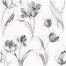 NextWall Peel &amp; Stick Tulip Toss Black &amp; White Wallpaper thumbnail image 1 of 5