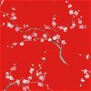 NextWall Peel & Stick Cherry Blossom Floral Scarlet & Petal Pink Wallpaper - Image 1