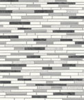 NextWall Peel & Stick Faux Mosaic Strip Tile Wrought Iron & Gray Wallpaper