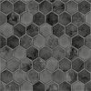 NextWall Peel & Stick Inlay Hexagon Cosmic Black & Metallic Silver Wallpaper - Image 1