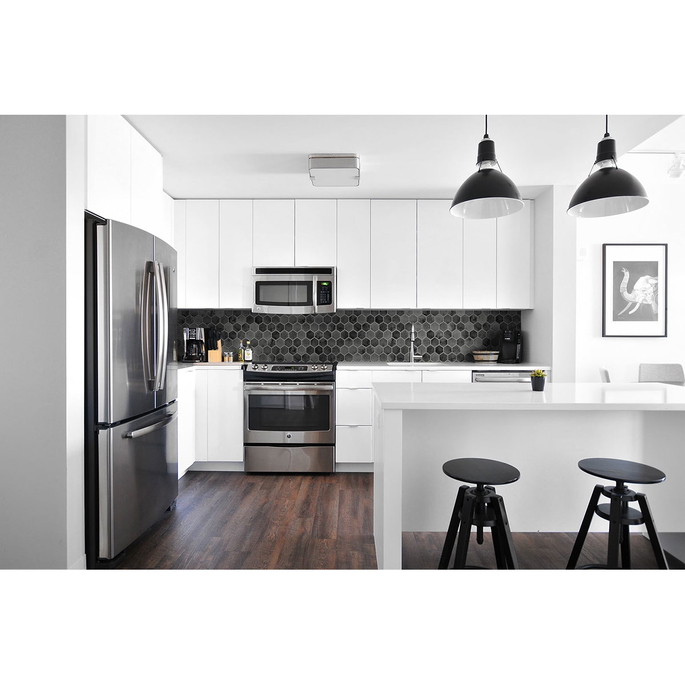NextWall Peel &amp; Stick Inlay Hexagon Cosmic Black &amp; Metallic Silver Wallpaper image 2 of 5