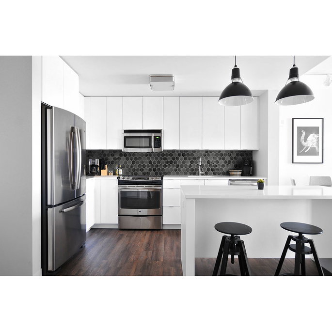 NextWall Peel &amp; Stick Inlay Hexagon Cosmic Black &amp; Metallic Silver Wallpaper image 2 of 5