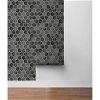 NextWall Peel & Stick Inlay Hexagon Cosmic Black & Metallic Silver Wallpaper - Image 5