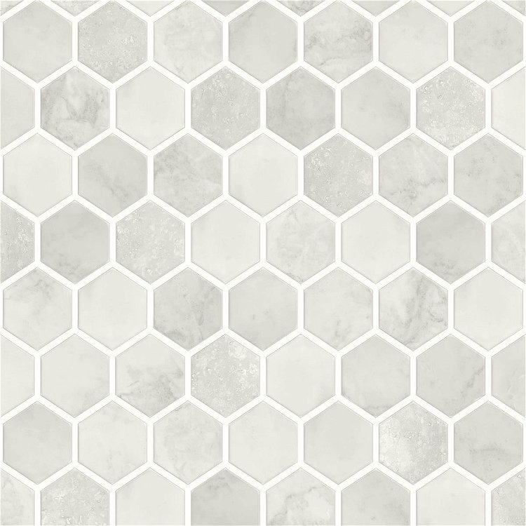 NextWall Peel & Stick Inlay Hexagon Cream Neutral Wallpaper