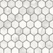 NextWall Peel & Stick Inlay Hexagon Carrara & Metallic Silver Wallpaper