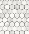 NextWall Peel & Stick Inlay Hexagon Carrara & Metallic Silver Wallpaper