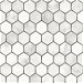 NextWall Peel &amp; Stick Inlay Hexagon Carrara &amp; Metallic Silver Wallpaper thumbnail image 1 of 4