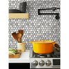 NextWall Peel & Stick Marble Hexagon Carrara & Wrought Iron Wallpaper - Image 2