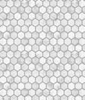 NextWall Peel & Stick Marble Hexagon Carrara & Argos Grey Wallpaper