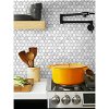 NextWall Peel & Stick Marble Hexagon Carrara & Argos Grey Wallpaper - Image 2