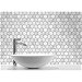 NextWall Peel &amp; Stick Marble Hexagon Carrara &amp; Argos Grey Wallpaper thumbnail image 4 of 5