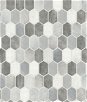 NextWall Peel & Stick Brushed Hex Tile Icy Grey & Nickel Wallpaper