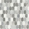 NextWall Peel & Stick Brushed Hex Tile Icy Grey & Nickel Wallpaper - Image 1