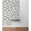NextWall Peel & Stick Brushed Hex Tile Icy Grey & Nickel Wallpaper - Image 4
