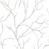 NextWall Peel & Stick Delicate Branches Metallic Silver Wallpaper - Image 1