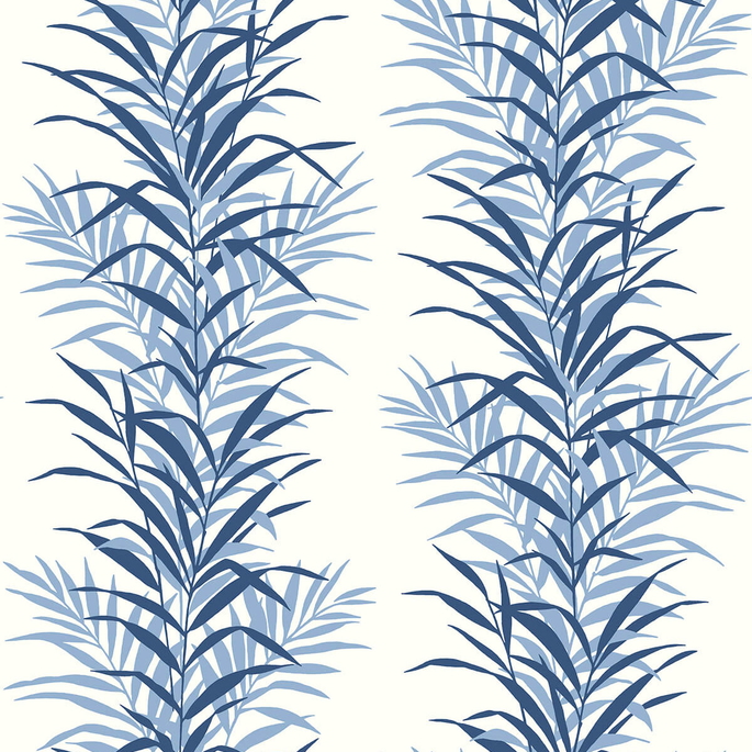 NextWall Peel &amp; Stick Leaf Stripe Carolina Blue Wallpaper image 1 of 5