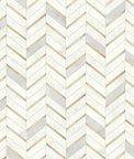 NextWall Peel & Stick Chevron Marble Tile Metallic Gold & Pearl Gray Wallpaper