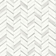 NextWall Peel & Stick Chevron Marble Tile Metallic Silver & Pearl Gray Wallpaper