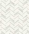 NextWall Peel & Stick Chevron Marble Tile Metallic Silver & Pearl Gray Wallpaper