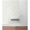 NextWall Peel & Stick Chevron Marble Tile Metallic Silver & Pearl Gray Wallpaper - Image 5