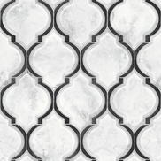 NextWall Peel & Stick Marbled Ogee Onyx & Carrara Wallpaper