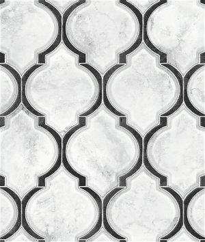 NextWall Peel & Stick Marbled Ogee Onyx & Carrara Wallpaper