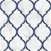 NextWall Peel & Stick Marbled Ogee Royal Blue & Carrara Wallpaper - Image 1