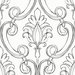 NextWall Peel & Stick Sketched Damask Ebony Wallpaper