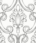 NextWall Peel & Stick Sketched Damask Ebony Wallpaper