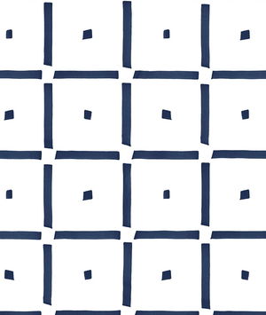 NextWall Peel & Stick Check & Spot Navy Blue Wallpaper