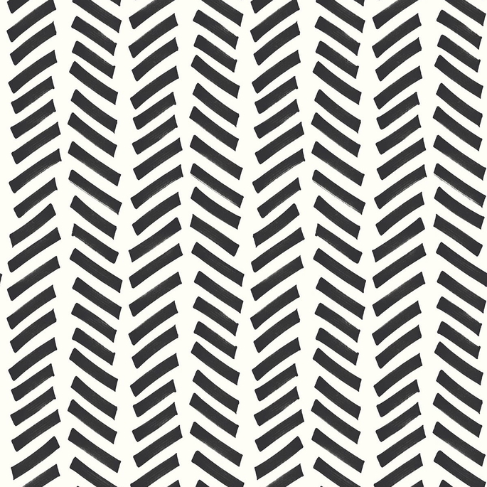 NextWall Peel &amp; Stick Mod Chevron Black Wallpaper image 1 of 5