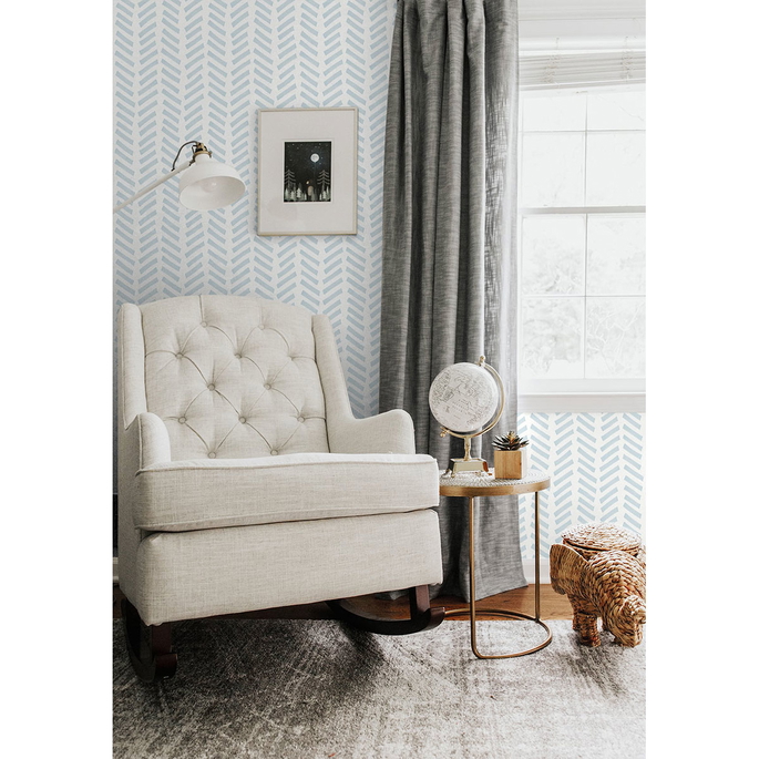 NextWall Peel &amp; Stick Mod Chevron Sky Blue Wallpaper image 3 of 5