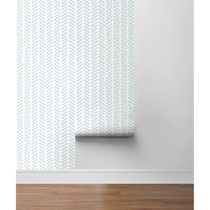 NextWall Peel &amp; Stick Mod Chevron Sky Blue Wallpaper image 5 of 5