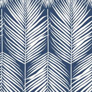 NextWall Peel & Stick Palm Silhouette Coastal Blue Wallpaper