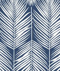 NextWall Peel & Stick Palm Silhouette Coastal Blue Wallpaper
