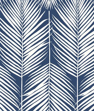 NextWall Peel & Stick Palm Silhouette Coastal Blue Wallpaper