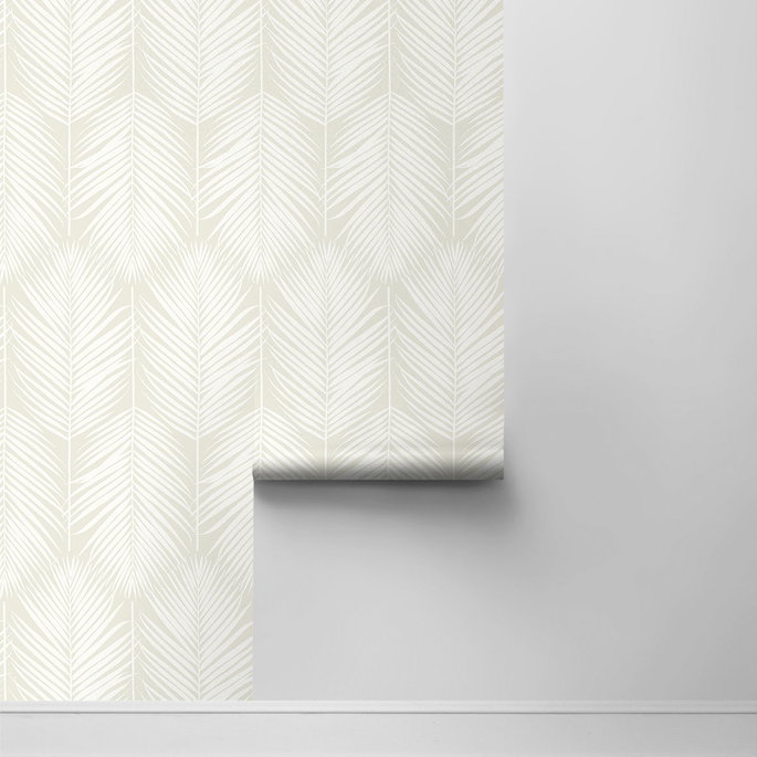 NextWall Peel &amp; Stick Palm Silhouette Sea Salt Wallpaper image 2 of 4
