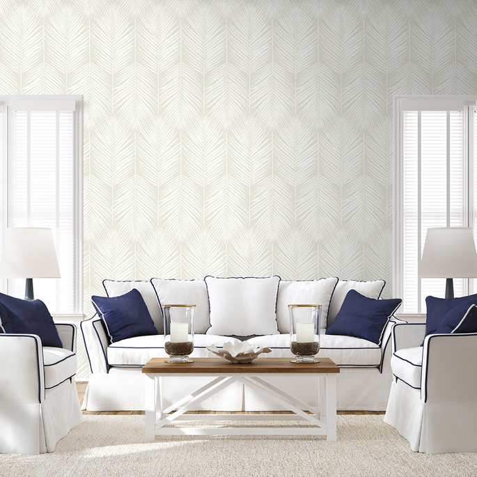 NextWall Peel &amp; Stick Palm Silhouette Sea Salt Wallpaper image 3 of 4