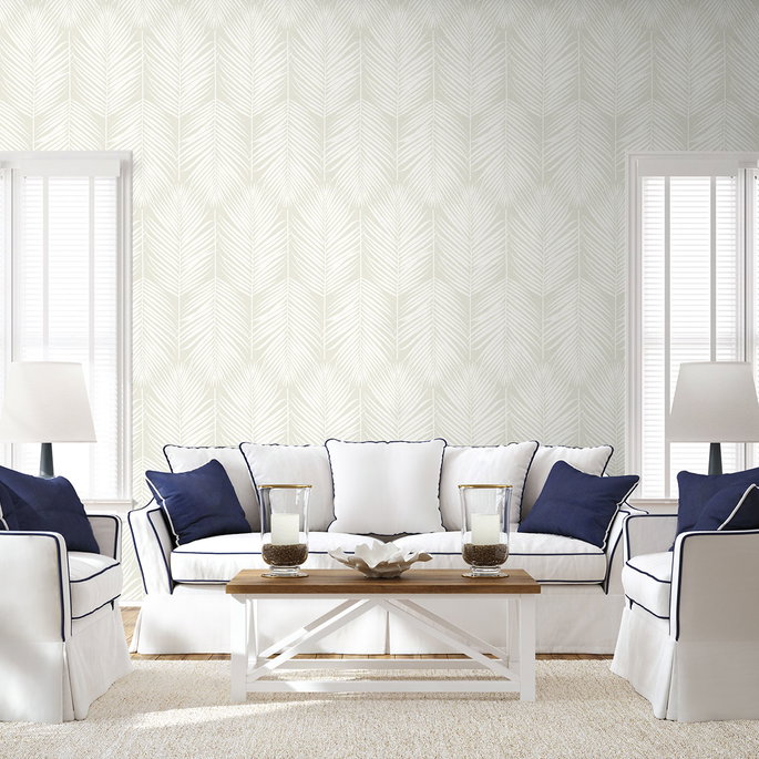 NextWall Peel &amp; Stick Palm Silhouette Sea Salt Wallpaper image 3 of 4