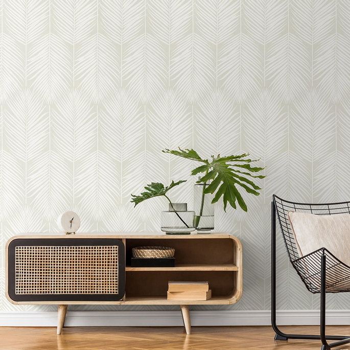 NextWall Peel &amp; Stick Palm Silhouette Sea Salt Wallpaper image 4 of 4