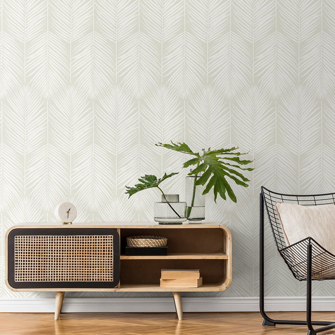 NextWall Peel &amp; Stick Palm Silhouette Sea Salt Wallpaper image 4 of 4