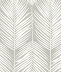 NextWall Peel & Stick Palm Silhouette Harbor Gray Wallpaper