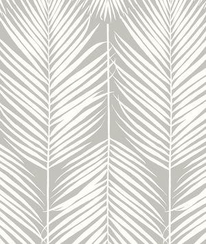 NextWall Peel & Stick Palm Silhouette Harbor Gray Wallpaper