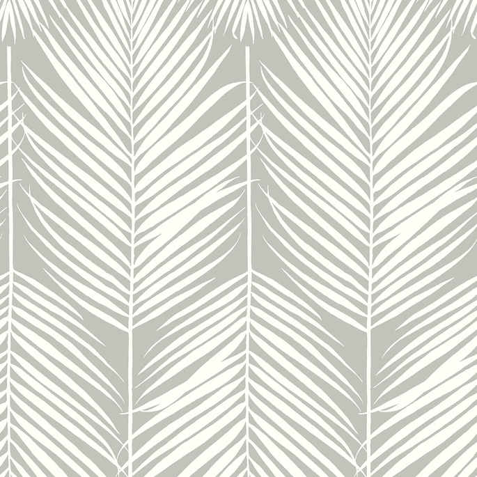 NextWall Peel &amp; Stick Palm Silhouette Harbor Gray Wallpaper image 1 of 5